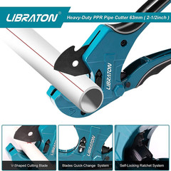 Libraton PVC Pipe Cutter, Up to 2-1/2&Prime;, Ratchet Cutter Heavy-Duty, Pex&hellip;