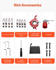 VEVOR Electric Pipe Threader Machine 900W 2-Speed Threading Cutter 1/2&Prime; to 4&Prime;