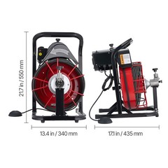 Uimoso Electric Drain Auger Machine with 50FT x 5/16 Inch Cable and Auto Feed