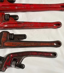 Ridgid 24&Prime; 18&Prime; 14&Prime; 12&Prime; ＆ 10&Prime; Offset H.D. Pipe Wrenches Ridge Tool Elyria OH USA