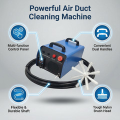 Portable 2&Prime;-40&Prime; HVAC Duct Cleaning Machine 49ft Flexible Shaft w Rotating Brush