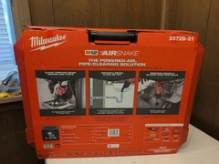 Milwaukee 2572B-21 M12 12V Airsnake Drain Cleaning Air Gun Kit w/ Attachments