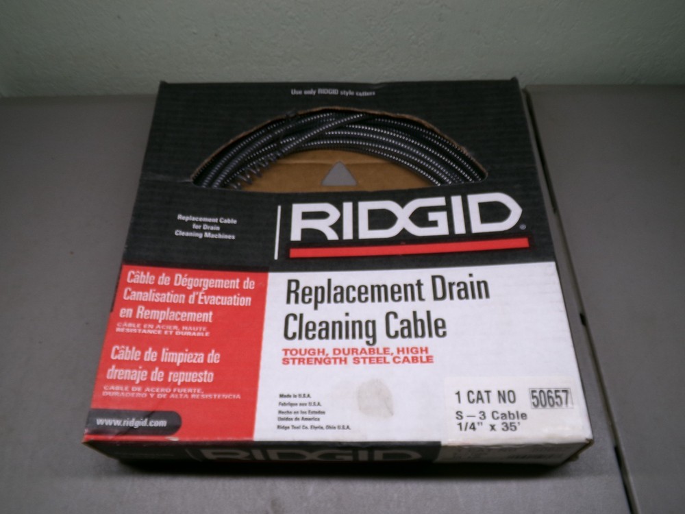 RIDGID 50657 S-3 CABLE 1/4&Prime;X35&Prime; REPLACEMENT DRAIN CLEANING CABLE