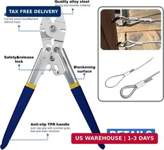 Sanuke Wire Rope Crimping Swaging Tool Cable Crimps up to 2.0mm with 140pcs 4siz