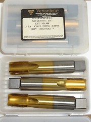 3 pcs VERMONT 3/4-14 TiN Coated 4 Flutes NPSC Straight Pipe Taps Extra Long USA