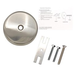 Gold-Hao-The-Bathroom Single Hole Bathtub Drain Overflow Plate Brushed Nickel