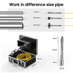 1000TVL Drain Sewer Camera 512hz Self-leveling DVR Pipe Inspection Camera 30m