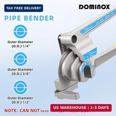 DOMINOX 3-IN-1 Tube Bender, Outer Diameter 1/4&Prime;, 3/8&Prime;, 1/2&Prime;, 0-180&deg; Manual Pipe