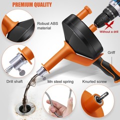 Drain Auger 25ft 1/4in Drum Plumbing Drain Snake For Toilets And Drains