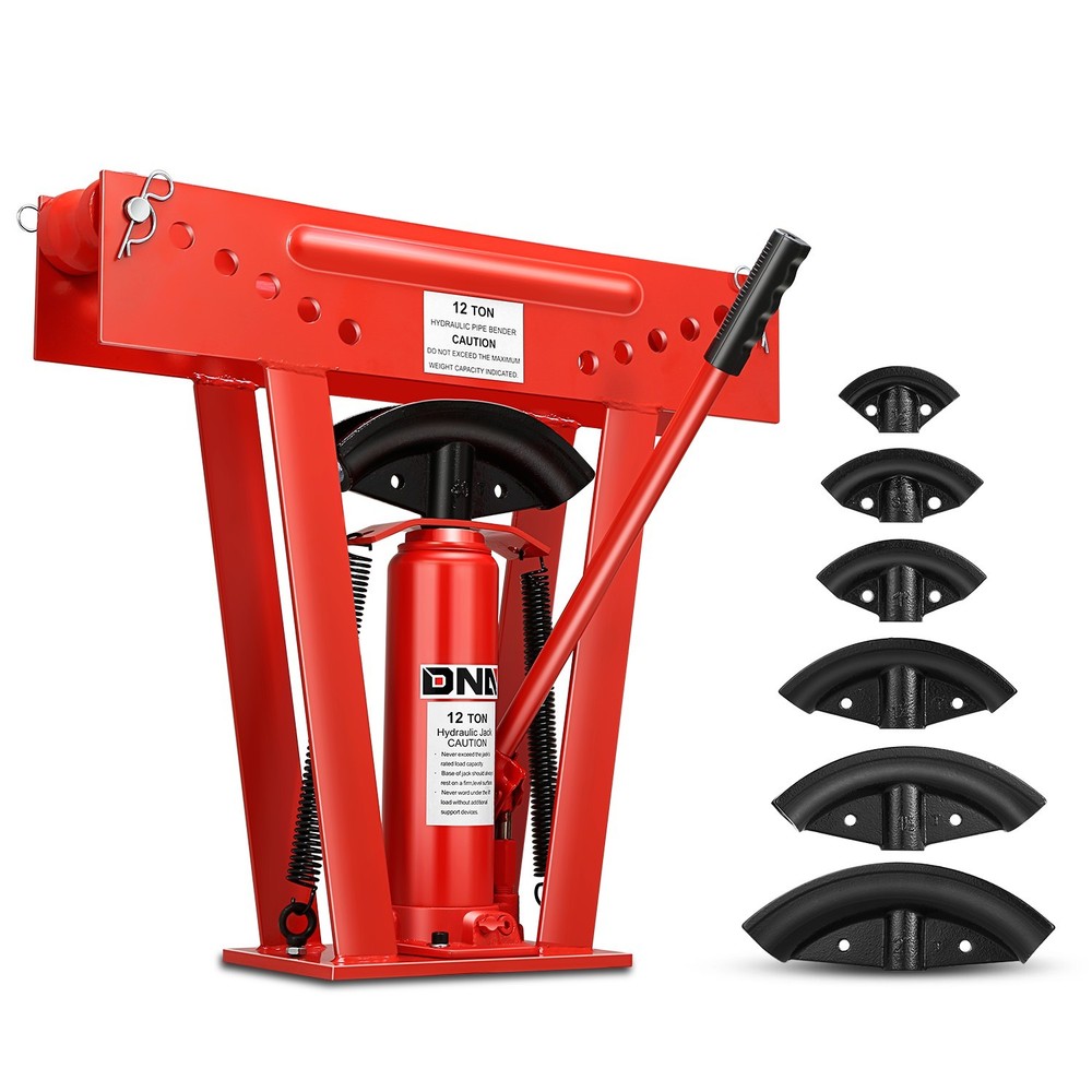 24&Prime; x 6.2&Prime; x 21.6&Prime; Manual Hydraulic 12 Ton Pipe Bender w/ 6 Piping Bending Dies