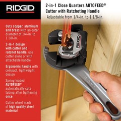 RIDGID 32573 Model 118 2-in-1 Close 13 x 6.75 x 2 inches, Silver/Black