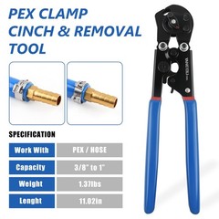2 IN 1 Ratchet PEX Crimping Tool Cinch and Remove Dual Function Ergonomic&hellip;