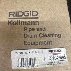 Ridgid 62990 T-201 5/8Drum Cable Straight Auger for K-400 & K-3800 Drum Machines