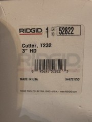 52822 Model T-232 H-D 3&Prime; &ldquo;C&rdquo; Cutter Cable Coupling Drain Cleaning Tool
