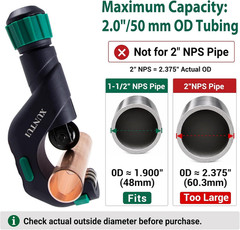 Copper Pipe Cutter, 3/16&Prime;-2&Prime; OD Tubing Cutter Kit | Cuts 3/16&Prime;-2&Prime;, Dark Green
