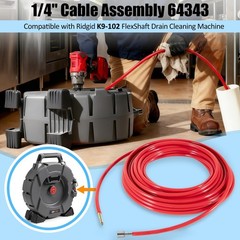 for Ridgid 64343 K9-102 Flexshaft 1/4 Assembly, Cable, Sheath, Couplings 50&prime;