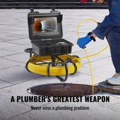 VEVOR 9&Prime; 50M Waterproof Drain Sewer Camera Endoscope Pipeline Inspection Camera