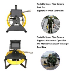 4.3&Prime; Pipe Inspection Camera w/ Meter Counter 16GB DVR 20M Sewer Camera Endoscope