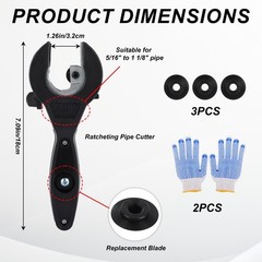 5/16&Prime;-1-1/8&Prime; (8-29mm) Ratcheting Pipe Cutter Kit, Includes 1 Ratchet Tubing C&hellip;