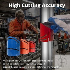 3 Piece Magnetic Metal Pipe Cutting Guide, Steel Includes Sizes: 1-7/8&Prime;, 2-3/8&Prime;