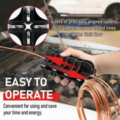 Handheld Tubing Straightener, 3/8 Inch O.D.Fuel and Brake Line Straightening Too