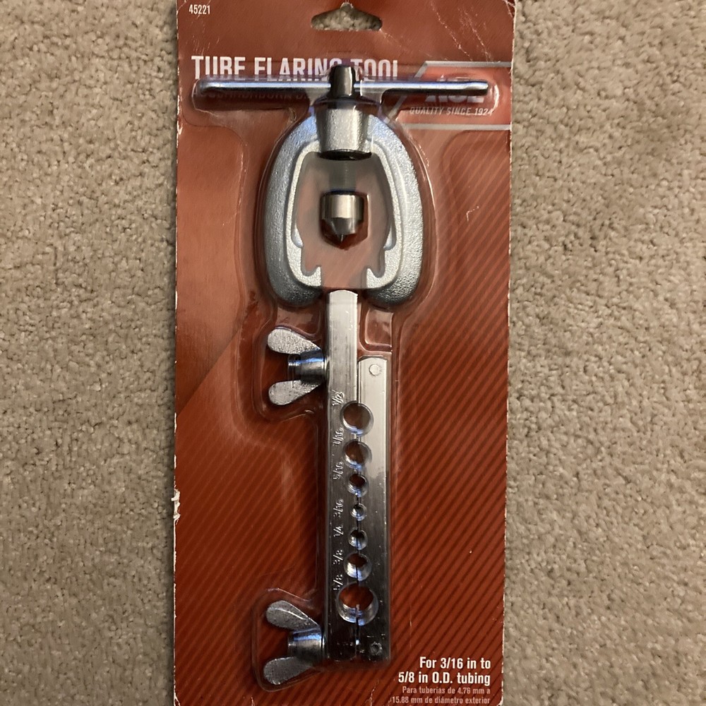 Ace Tube Flaring Tool 45221 3/16 in to 5/8 in O.D. Tubing New in Package