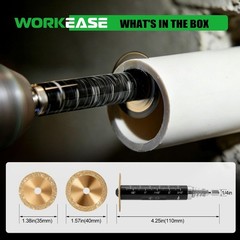 PVC Pipe Cutter Tool with 5 Diamond Grit Wheels, Hex Shank, Plumbing Set, Case