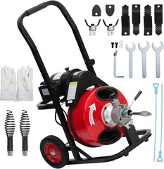 Electric Drain Clean Machine Drain Auger 370W 100&rsquo;Long 1/2&Prime; Solid Steel Cable