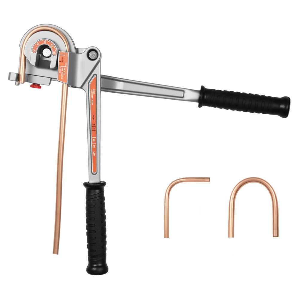 Lightweight Aluminum Tube Bender: Fits 1/4&Prime;, 3/8&Prime;, 1/2&Prime; OD, 0-180&deg; Scale