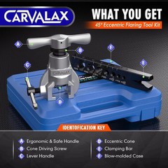 45&deg; Eccentric Flaring Tool Kit for Copper, Brass, and Aluminum Tubing, Single Fl