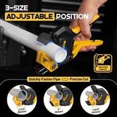 TOLESA PVC Pipe Cutter 3-Gear Adjustable, Cuts Up to 2-1/2&rdquo;, Black&yellow