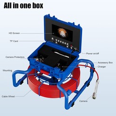 Sewer Pipe Inspection Camera 512Hz Self Leveling w/ Meter Counter 100M 7 inch