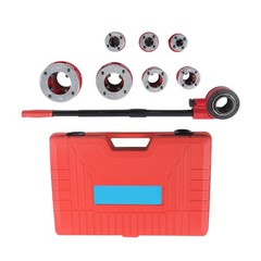 With Handle Ratchet 7 Size Pipe Threader Threading 3/8&Prime; &ndash; 2&Prime; Die Dies Set