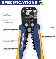 Automatic Wire Stripping Tool Kit 201PCS &ndash; AWG 24-10 Cables with Insulated Termi