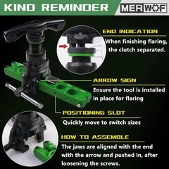 HVAC Flaring Tool Kit for 1/4&rdquo; &ndash; 3/4&rdquo; and 6-19mm Single Flare, 45&deg; Eccentric T
