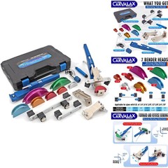Professional 90&deg; Tube Bender Kit 7 Aluminum Heads 1/4-7/8 HVAC Plumbing Tool