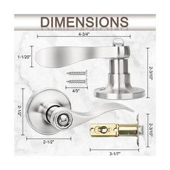 10 Pack Brushed Nickel Door Handles Privacy Door Levers, Heavy &hellip; USA FAST SHIP