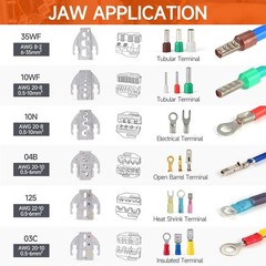 IWISS 8-Piece Crimping Tool Set with Ratcheting Design and Quick-Exchange Jaws