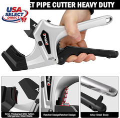 Heavy Duty Ratchet PVC Pipe Cutter Cuts Up to 3 Inches with Spare Blade