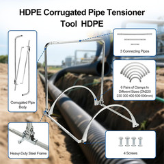 Heavy Duty HDPE Pipe Tensioner Tool for 8-24 Inch Drainage Installation