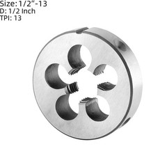 1/2&Prime;13 UNC Machine Thread Tap Round Die Right Hand Threading Tool Die Set