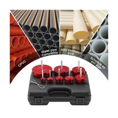 8-Piece PVC Pipe Reamer Kit with 1/2 Shank