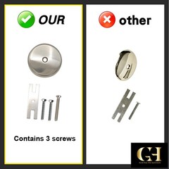 Gold-Hao-The-Bathroom Single Hole Bathtub Drain Overflow Plate Brushed Nickel