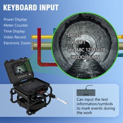 9&Prime; 40M Pipe Sewer Inspection Camera w 512hz Self-leveling Keyboard Meter Counter