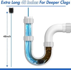 3 Pcs Condensate Trap Flexible Drain Brush, 48 Inch AC Drain Line Cleaning Br&hellip;