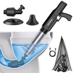 AMPFORCE &zwnj;Electric Toilet Plunger for Bathroom, High-Pressure Air Ink Black