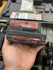 RIDGID RP 210 Press Tool Kit with battery, charger, clamps 3/4 1 1 1/4 inch