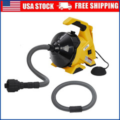 Drain Cleaner Machine 30Ft x 3/10In Auto-feed Electric Drain Auger Sewer Snake