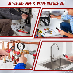 5 PCS Plumbing Tools Kit | Angle Stop Wrench with 1/2-Inch Compression Sleeve Pu