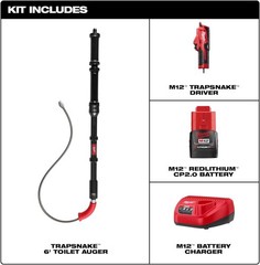 Milwaukee 3576-21 M12 TRAPSNAKE 6&prime; Toilet Auger